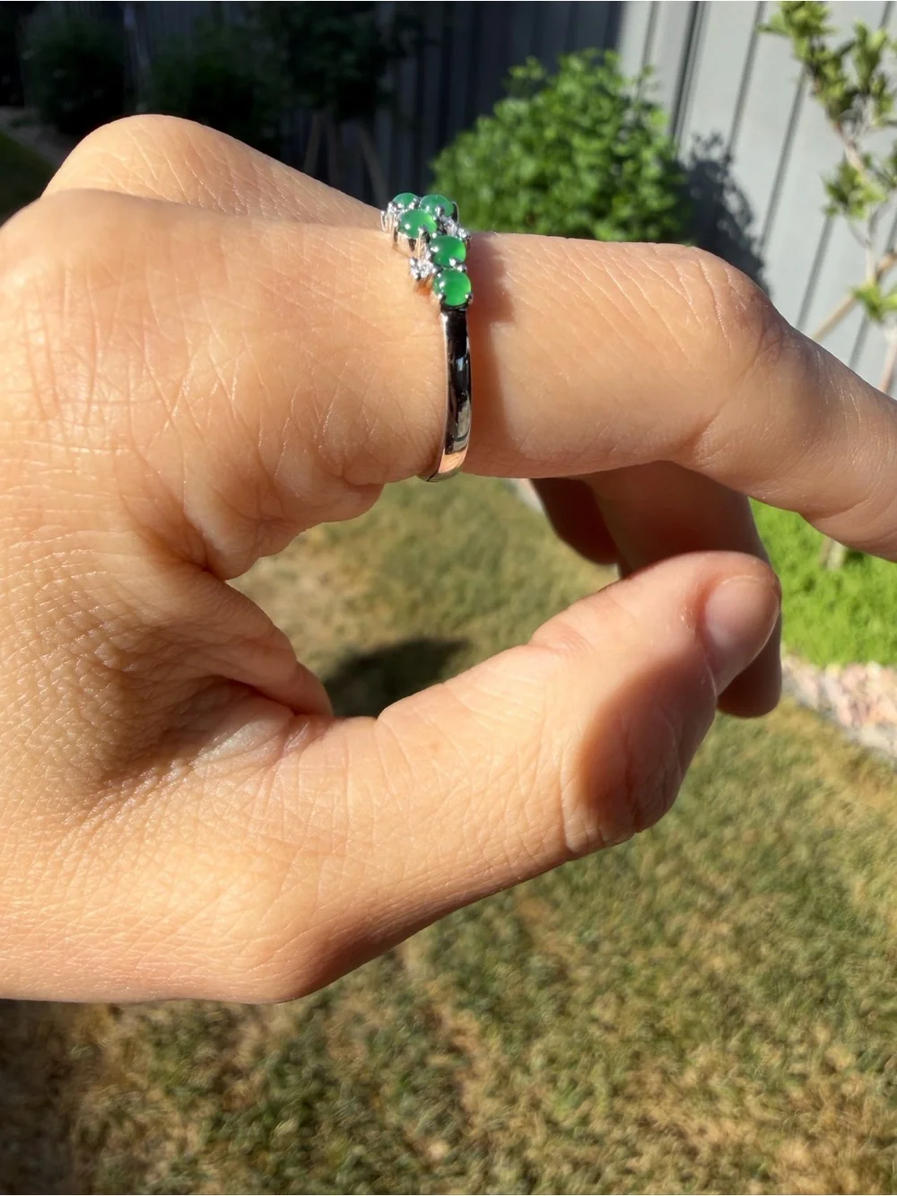Certified New Natural Type A Burmese Icy Bright Green Jadeite Ring